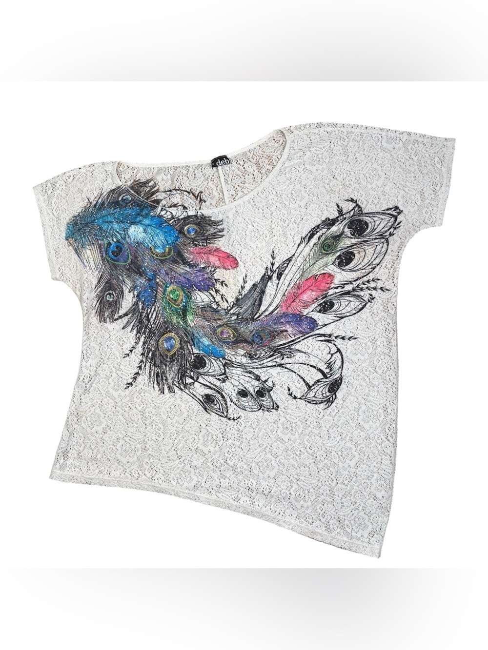 Peacock Feather Lace Top